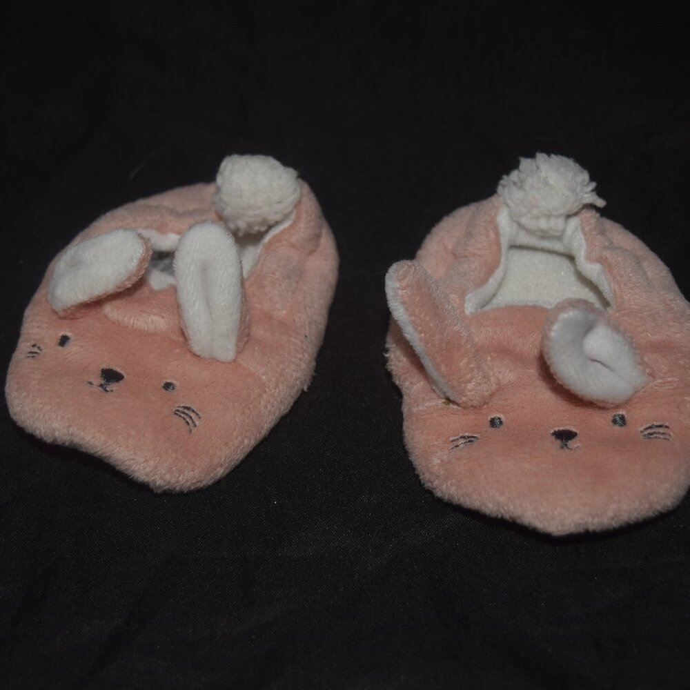 Child of Mine by Carter's Pink Bunny Infant Slippers | Size Newborn